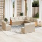 vidaXL Set de sofás de jardín 11pzas con cojines ratán sintético beige
