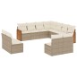 vidaXL Set de sofás de jardín 11pzas con cojines ratán sintético beige