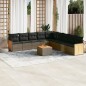 vidaXL Set de sofás de jardín 10 pzas con cojines ratán sintético gris vidaXL Set de sofás de jardín 10 pzas con cojines ratán sintético gris