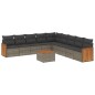 vidaXL Set de sofás de jardín 10 pzas con cojines ratán sintético gris vidaXL Set de sofás de jardín 10 pzas con cojines ratán sintético gris