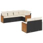 vidaXL Set de comedor de jardín 7 pzas y cojines ratán sintético negro vidaXL Set de comedor de jardín 7 pzas y cojines ratán sintético negro