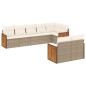 vidaXL Juego de sofás de jardín con cojines beige 8 pzas ratán PE vidaXL Juego de sofás de jardín con cojines beige 8 pzas ratán PE