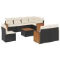 vidaXL Set de sofás de jardín 8 piezas y cojines ratán sintético negro vidaXL Set de sofás de jardín 8 piezas y cojines ratán sintético negro