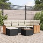 vidaXL Set de comedor de jardín 7 pzas y cojines ratán sintético negro vidaXL Set de comedor de jardín 7 pzas y cojines ratán sintético negro