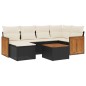 vidaXL Set de comedor de jardín 7 pzas y cojines ratán sintético negro vidaXL Set de comedor de jardín 7 pzas y cojines ratán sintético negro