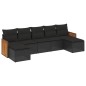vidaXL Set de comedor de jardín 7 pzas y cojines ratán sintético negro vidaXL Set de comedor de jardín 7 pzas y cojines ratán sintético negro