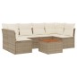 vidaXL Set sofás de jardín 7 piezas y cojines ratán sintético beige vidaXL Set sofás de jardín 7 piezas y cojines ratán sintético beige