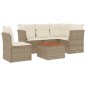 vidaXL Juego de sofás jardín con cojines 6 pzas ratán sintético beige vidaXL Juego de sofás jardín con cojines 6 pzas ratán sintético beige