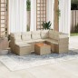 vidaXL Juego de sofás de jardín con cojines beige 8 pzas ratán PE vidaXL Juego de sofás de jardín con cojines beige 8 pzas ratán PE