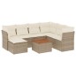vidaXL Juego de sofás de jardín con cojines beige 8 pzas ratán PE vidaXL Juego de sofás de jardín con cojines beige 8 pzas ratán PE