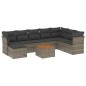 vidaXL Set de muebles de jardín 9 pzas y cojines ratán sintético gris vidaXL Set de muebles de jardín 9 pzas y cojines ratán sintético gris