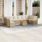 vidaXL Set de sofás de jardín 11pzas con cojines ratán sintético beige vidaXL Set de sofás de jardín 11pzas con cojines ratán sintético beige