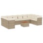 vidaXL Set de sofás de jardín 11pzas con cojines ratán sintético beige