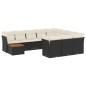 vidaXL Set de sofás de jardín 11 pzas y cojines ratán sintético negro vidaXL Set de sofás de jardín 11 pzas y cojines ratán sintético negro