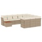 vidaXL Set de sofás de jardín 11pzas con cojines ratán sintético beige vidaXL Set de sofás de jardín 11pzas con cojines ratán sintético beige