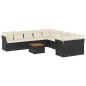 vidaXL Set de sofás de jardín 11 pzas y cojines ratán sintético negro vidaXL Set de sofás de jardín 11 pzas y cojines ratán sintético negro