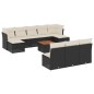 vidaXL Set de sofás de jardín 11 pzas y cojines ratán sintético negro vidaXL Set de sofás de jardín 11 pzas y cojines ratán sintético negro