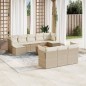 vidaXL Set de sofás de jardín 11pzas con cojines ratán sintético beige vidaXL Set de sofás de jardín 11pzas con cojines ratán sintético beige