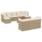 vidaXL Set de sofás de jardín 11pzas con cojines ratán sintético beige vidaXL Set de sofás de jardín 11pzas con cojines ratán sintético beige