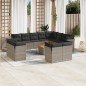 vidaXL Set sofás de jardín con cojines 13 piezas ratán sintético gris vidaXL Set sofás de jardín con cojines 13 piezas ratán sintético gris