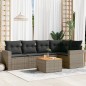 vidaXL Set de muebles de jardín 6 pzas y cojines ratán sintético gris vidaXL Set de muebles de jardín 6 pzas y cojines ratán sintético gris