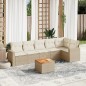 vidaXL Set sofás de jardín 7 piezas y cojines ratán sintético beige vidaXL Set sofás de jardín 7 piezas y cojines ratán sintético beige