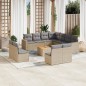 vidaXL Juego de sofás jardín con cojines beige mezcla 12 pzas ratán PE vidaXL Juego de sofás jardín con cojines beige mezcla 12 pzas ratán PE