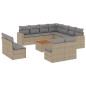vidaXL Juego de sofás jardín con cojines beige mezcla 12 pzas ratán PE vidaXL Juego de sofás jardín con cojines beige mezcla 12 pzas ratán PE