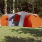 vidaXL Tienda de campaña 12 personas tafetán 185T gris y naranja