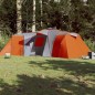 vidaXL Tienda de campaña 12 personas tafetán 185T gris y naranja