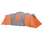 vidaXL Tienda de campaña 12 personas tafetán 185T gris y naranja