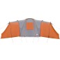 vidaXL Tienda de campaña 12 personas tafetán 185T gris y naranja