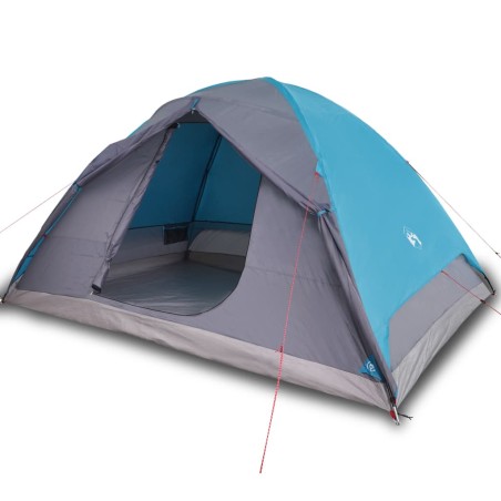 vidaXL Tienda de campaña 6 personas tafetán 190T azul 348x340x190 cm