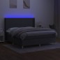 vidaXL Cama box spring colchón y luces LED tela gris oscuro 180x200 cm vidaXL Cama box spring colchón y luces LED tela gris oscuro 180x200 cm