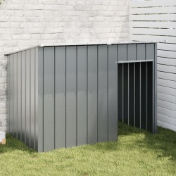 vidaXL Caseta perros con tejado acero galvanizado gris 153x91x110 cm