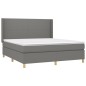 vidaXL Cama box spring colchón y luces LED tela gris oscuro 180x200 cm vidaXL Cama box spring colchón y luces LED tela gris oscuro 180x200 cm