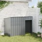 vidaXL Caseta perros con tejado acero galvanizado gris 153x91x110 cm