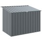 vidaXL Caseta perros con tejado acero galvanizado gris 153x91x110 cm