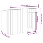 vidaXL Caseta perros con tejado acero galvanizado gris 153x91x110 cm