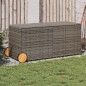 vidaXL Caja de almacenaje jardín con ruedas ratán sintético gris 283L vidaXL Caja de almacenaje jardín con ruedas ratán sintético gris 283L