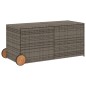 vidaXL Caja de almacenaje jardín con ruedas ratán sintético gris 283L vidaXL Caja de almacenaje jardín con ruedas ratán sintético gris 283L
