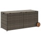 vidaXL Caja de almacenaje jardín con ruedas ratán sintético gris 283L vidaXL Caja de almacenaje jardín con ruedas ratán sintético gris 283L