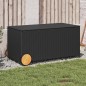 vidaXL Caja de almacenaje jardín con ruedas ratán sintético negro 190L vidaXL Caja de almacenaje jardín con ruedas ratán sintético negro 190L