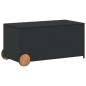 vidaXL Caja de almacenaje jardín con ruedas ratán sintético negro 190L vidaXL Caja de almacenaje jardín con ruedas ratán sintético negro 190L