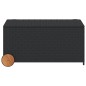 vidaXL Caja de almacenaje jardín con ruedas ratán sintético negro 190L vidaXL Caja de almacenaje jardín con ruedas ratán sintético negro 190L