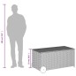 vidaXL Caja de almacenaje jardín con ruedas ratán sintético negro 190L vidaXL Caja de almacenaje jardín con ruedas ratán sintético negro 190L