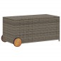 vidaXL Caja de almacenaje jardín con ruedas ratán sintético gris 190L vidaXL Caja de almacenaje jardín con ruedas ratán sintético gris 190L