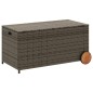 vidaXL Caja de almacenaje jardín con ruedas ratán sintético gris 190L vidaXL Caja de almacenaje jardín con ruedas ratán sintético gris 190L