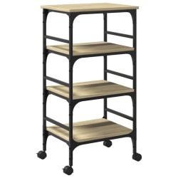 vidaXL Carrito de cocina madera ingeniería roble Sonoma 45x35x89,5 cm
