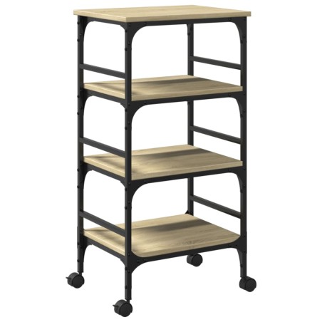 vidaXL Carrito de cocina madera ingeniería roble Sonoma 45x35x89,5 cm